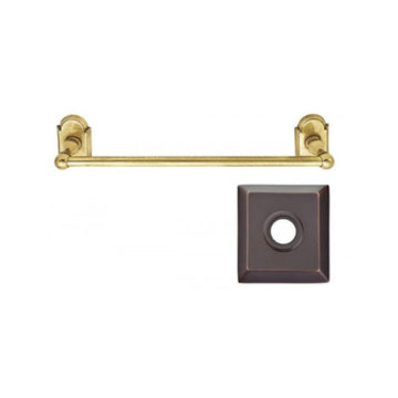 Emtek 30" Traditional Brass Towel Bar w/Quincy Rosette